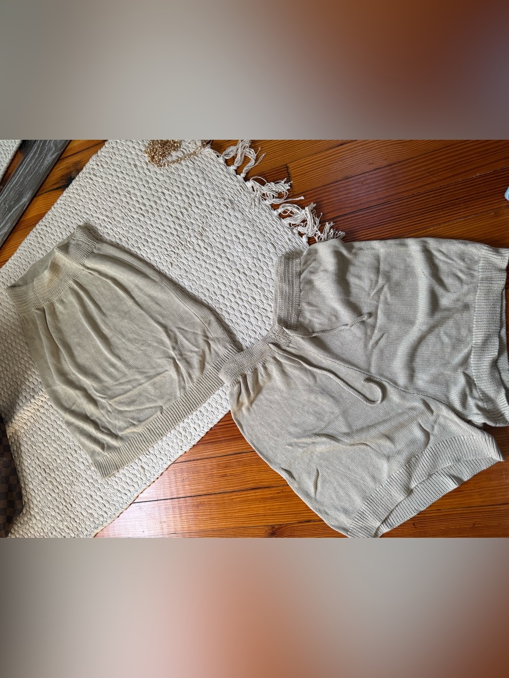 Light Beige Knit Two-Piece Set - Soft Neutral